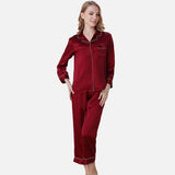 SILK NIGHT SUIT - MAROON