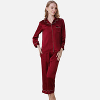 SILK NIGHT SUIT - MAROON