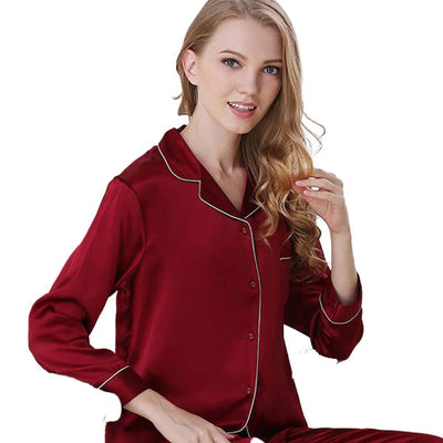 SILK NIGHT SUIT - MAROON