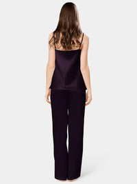 PURPLE CAMI SILK PJ SET - ADJUSTABLE STRAPS