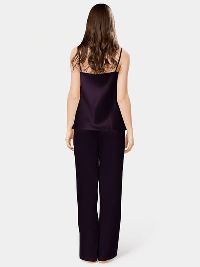 PURPLE CAMI SILK PJ SET - ADJUSTABLE STRAPS