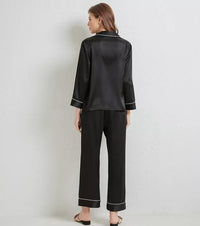 SILK NIGHT SUIT - BLACK