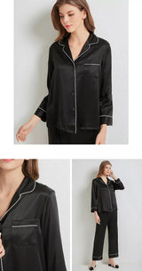SILK NIGHT SUIT - BLACK