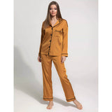SILK NIGHT SUIT - BROWN