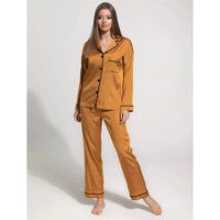 SILK NIGHT SUIT - BROWN