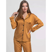 SILK NIGHT SUIT - BROWN