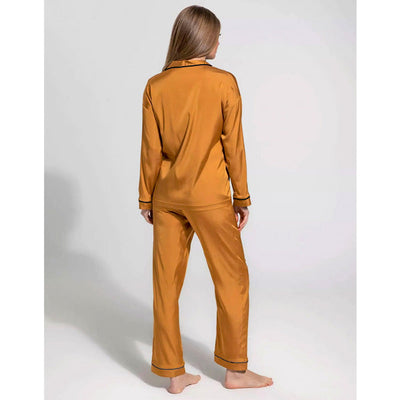 SILK NIGHT SUIT - BROWN