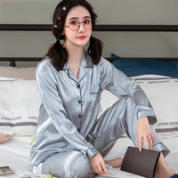 SILK NIGHT SUIT - GREY