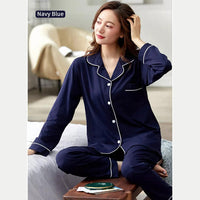SILK NIGHT SUIT - NAVY BLUE
