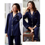 SILK NIGHT SUIT - NAVY BLUE