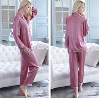 SILK NIGHT SUIT - DARK PINK