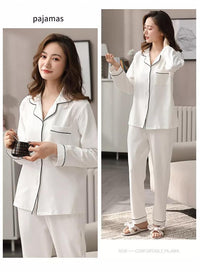 SILK NIGHT SUIT - WHITE